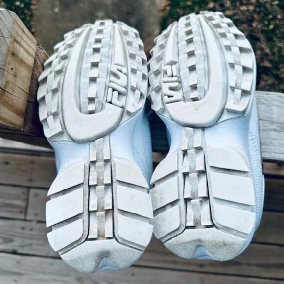 Women's white & metalic pink Fila Sneakers Size 9 - Picture 7 of 10